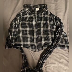 Cropped Plaid Long Sleeve